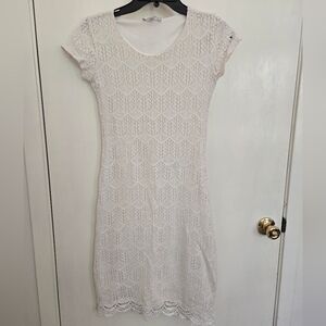 Cream Lace Midi Dress